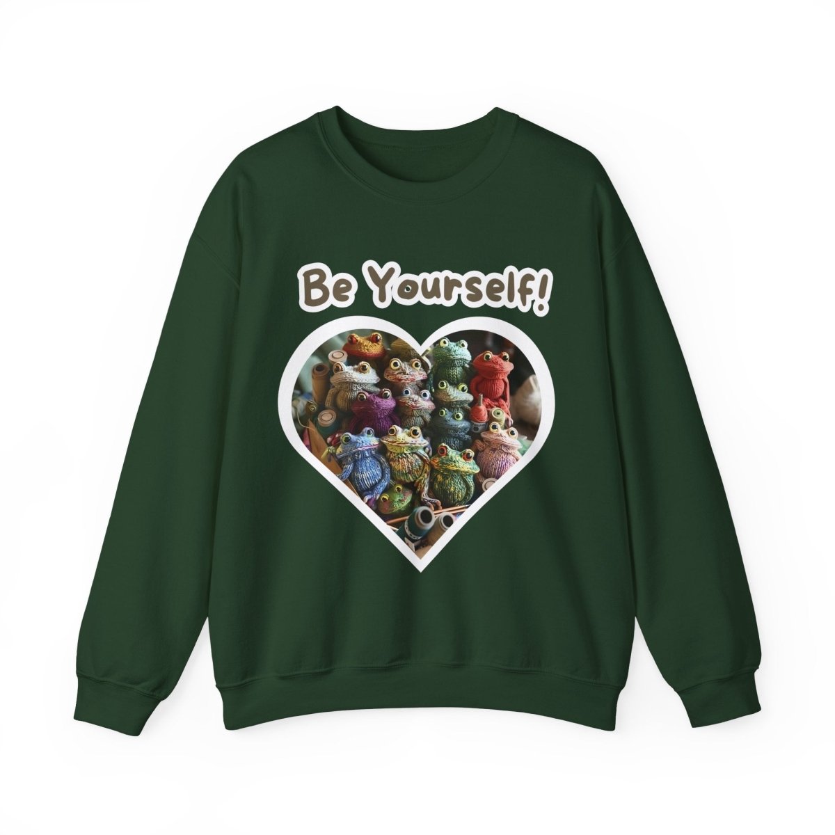 Frog Quote Crewneck Sweatshirt - Be Yourself Funny Design