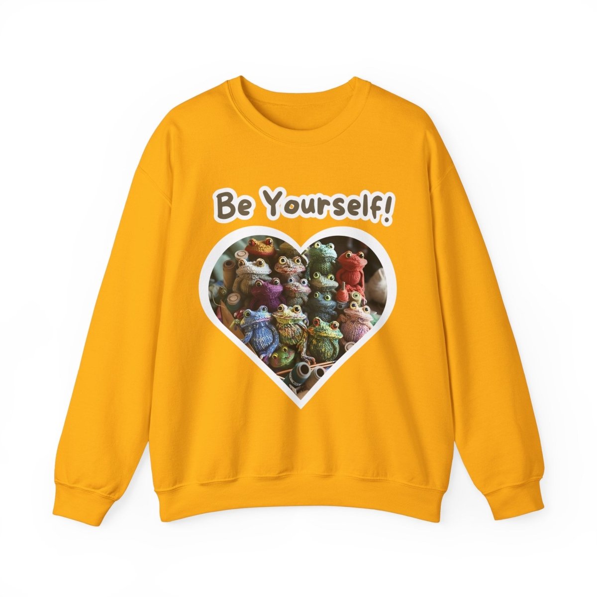 Frog Quote Crewneck Sweatshirt - Be Yourself Funny Design