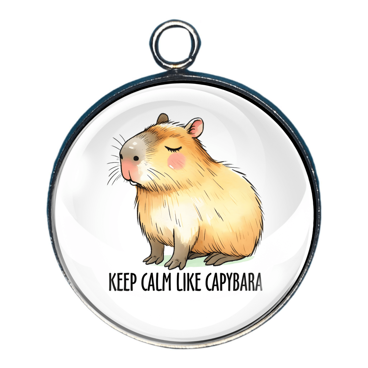 Charm 5: Calm capybara sitting peacefully with closed eyes