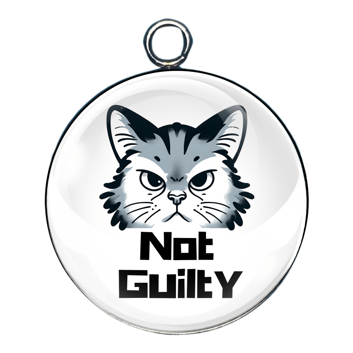 funny cat lover glass cabochon charm not guilty