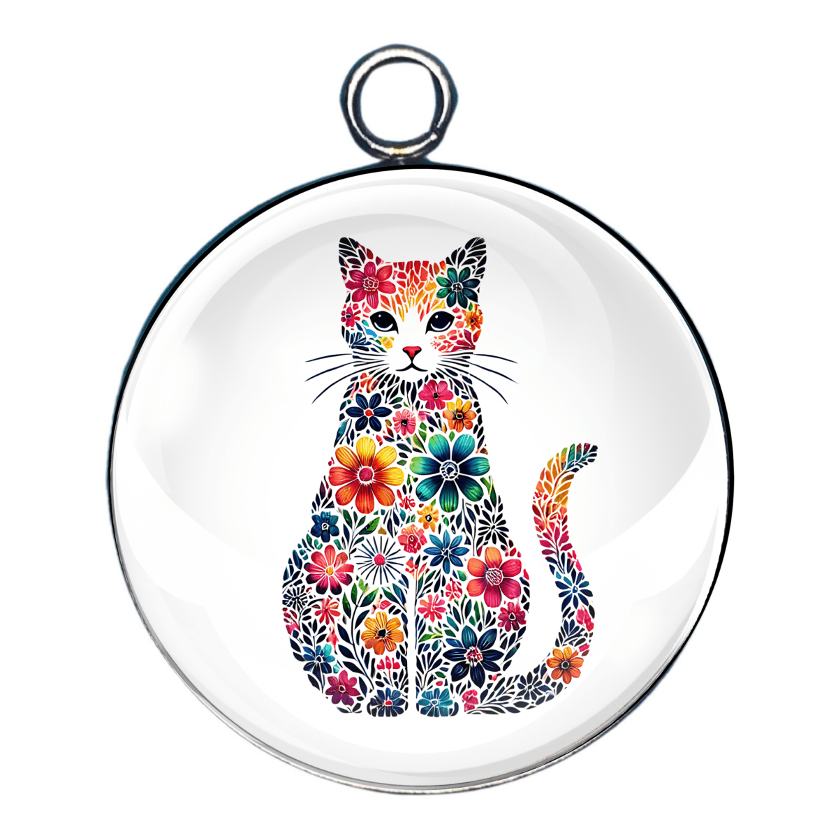 funny cat lover glass cabochon charm