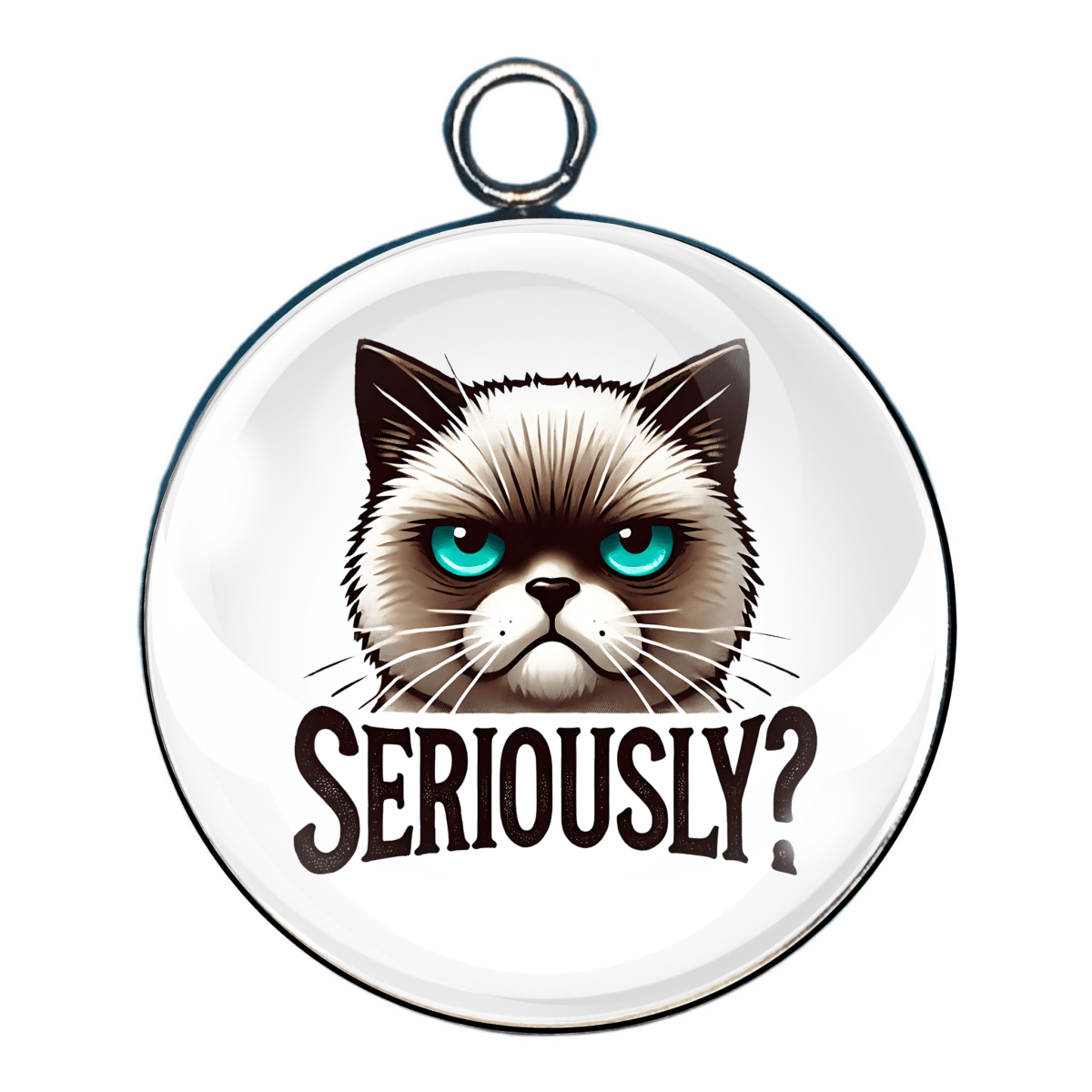 funny cat lover glass cabochon charm, seriously?