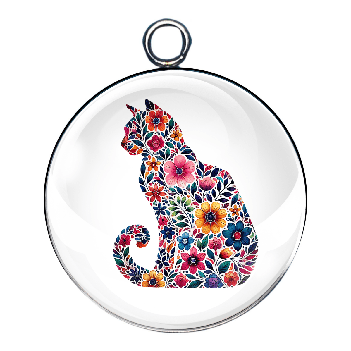 funny cat lover glass cabochon charm