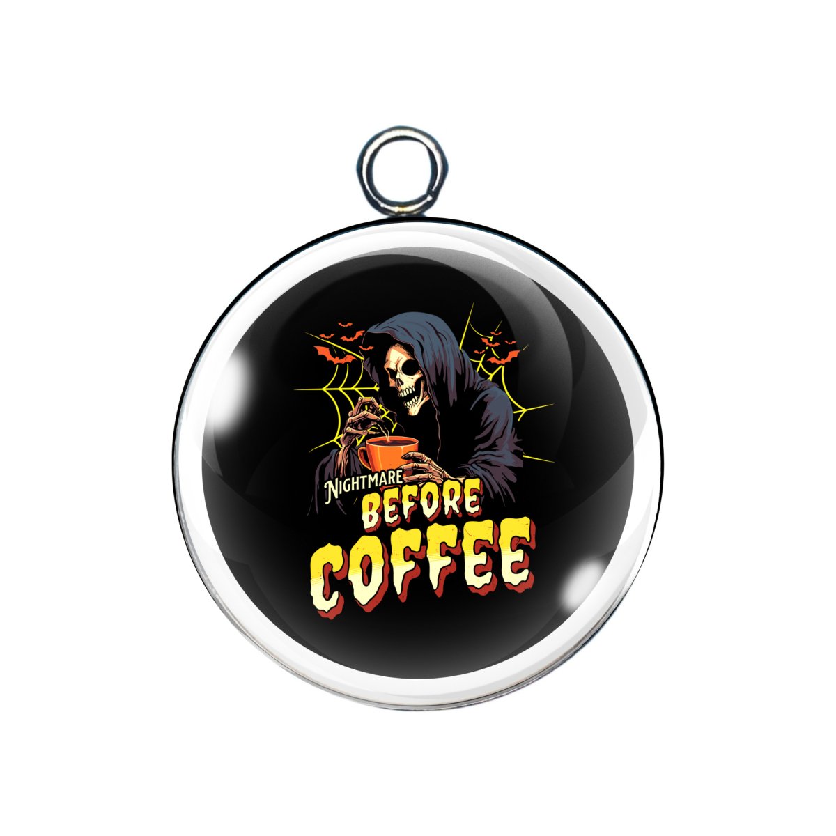 Funny coffee glass cabochon charm