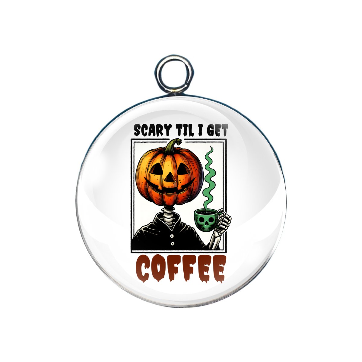 Funny coffee glass cabochon charm