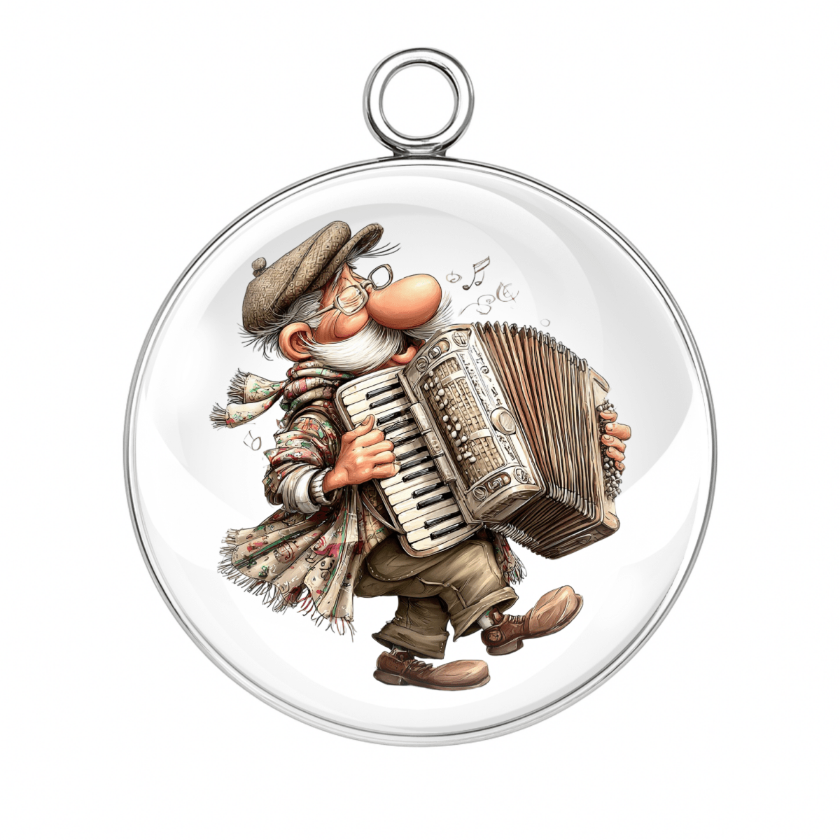 “Grandpa playing accordion holiday charm”