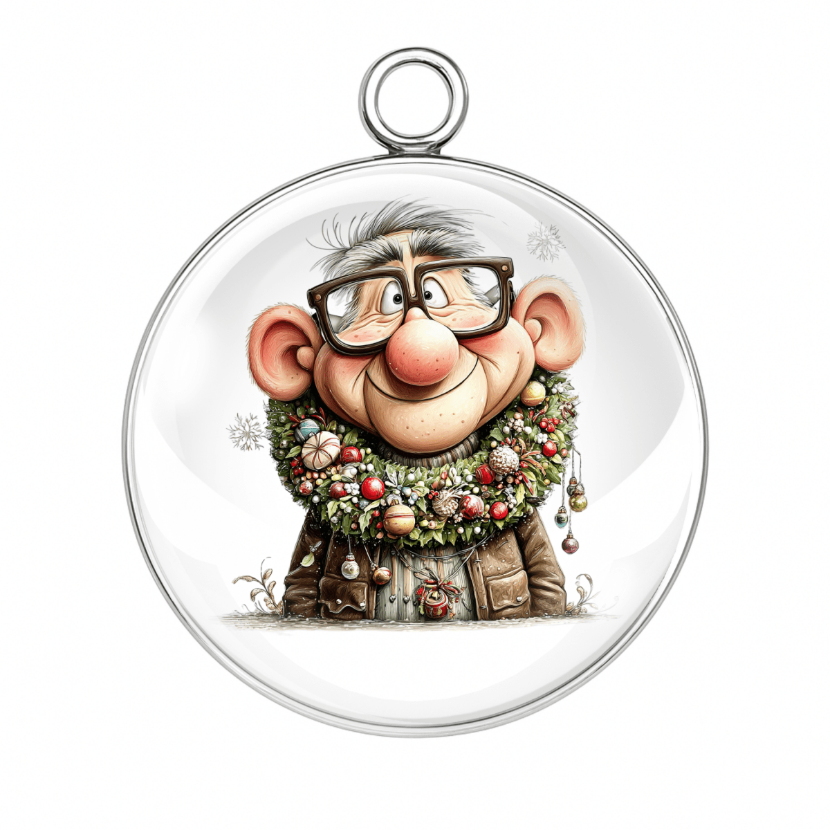 “Grandpa wearing Christmas lights garland charm”