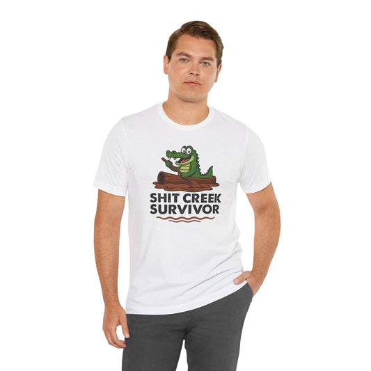 Funny Sh** Creek Survivor T-Shirt, Humorous Tee for Men and Women, Hilarious