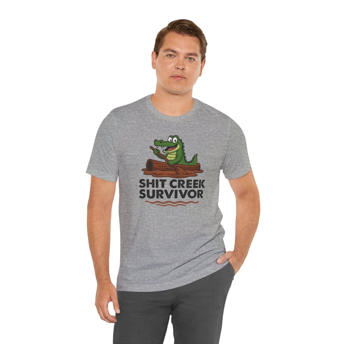 Funny Sh** Creek Survivor T-Shirt, Humorous Tee for Men and Women, Hilarious