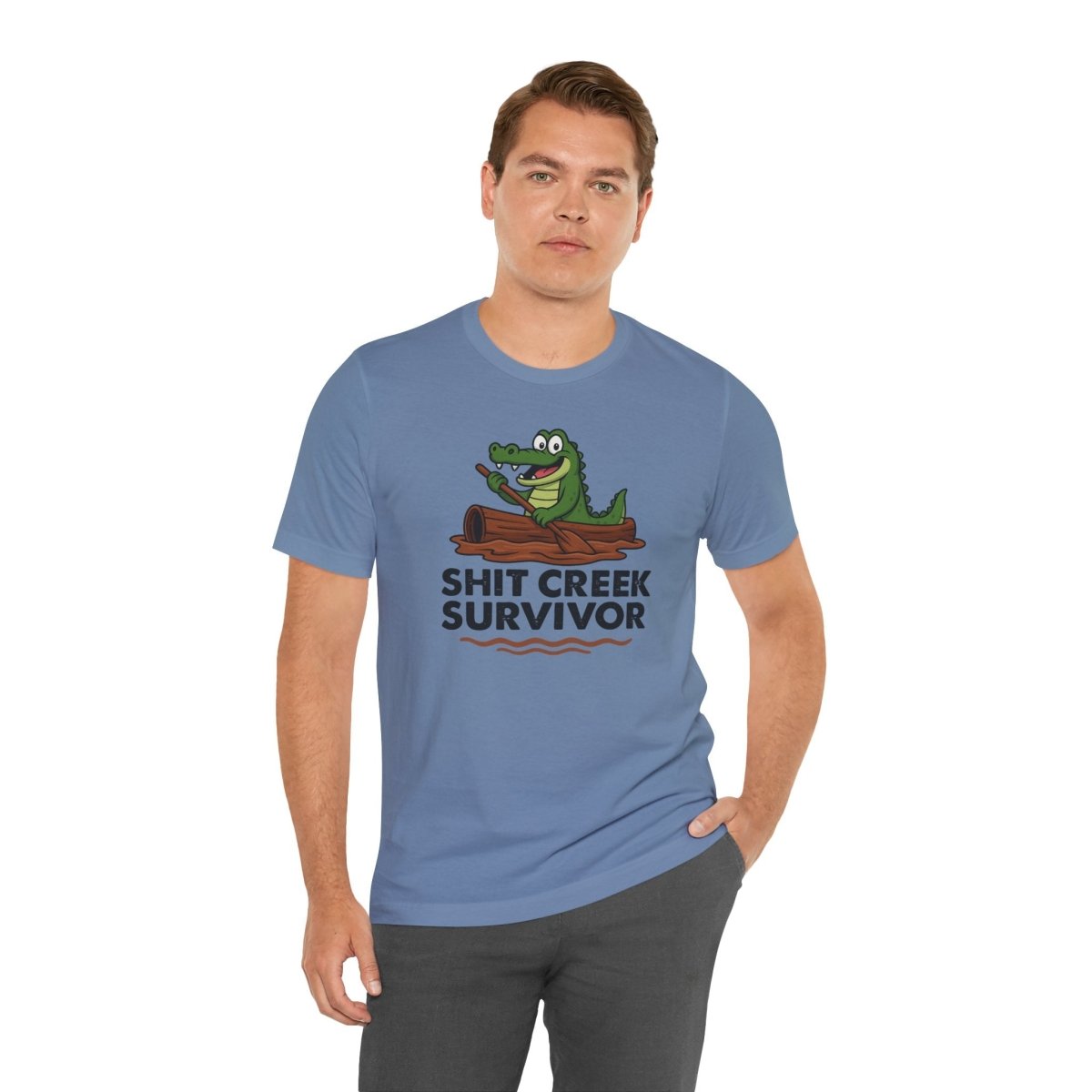 Funny Sh** Creek Survivor T-Shirt, Humorous Tee for Men and Women, Hilarious