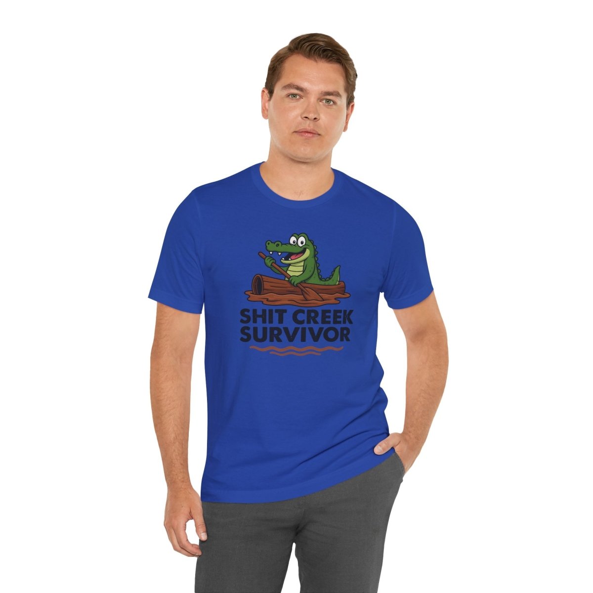 Funny Sh** Creek Survivor T-Shirt, Humorous Tee for Men and Women, Hilarious