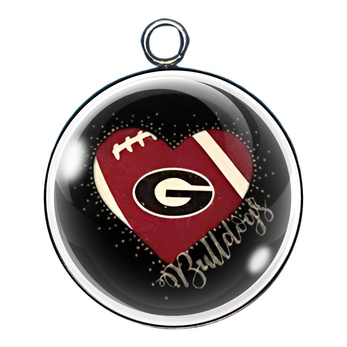 Georgia bulldogs glass cabochon charm