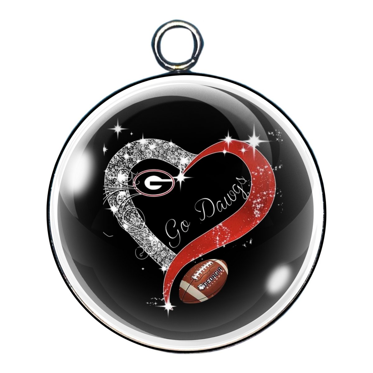 Georgia Bulldogs Glass Cabochon Charms