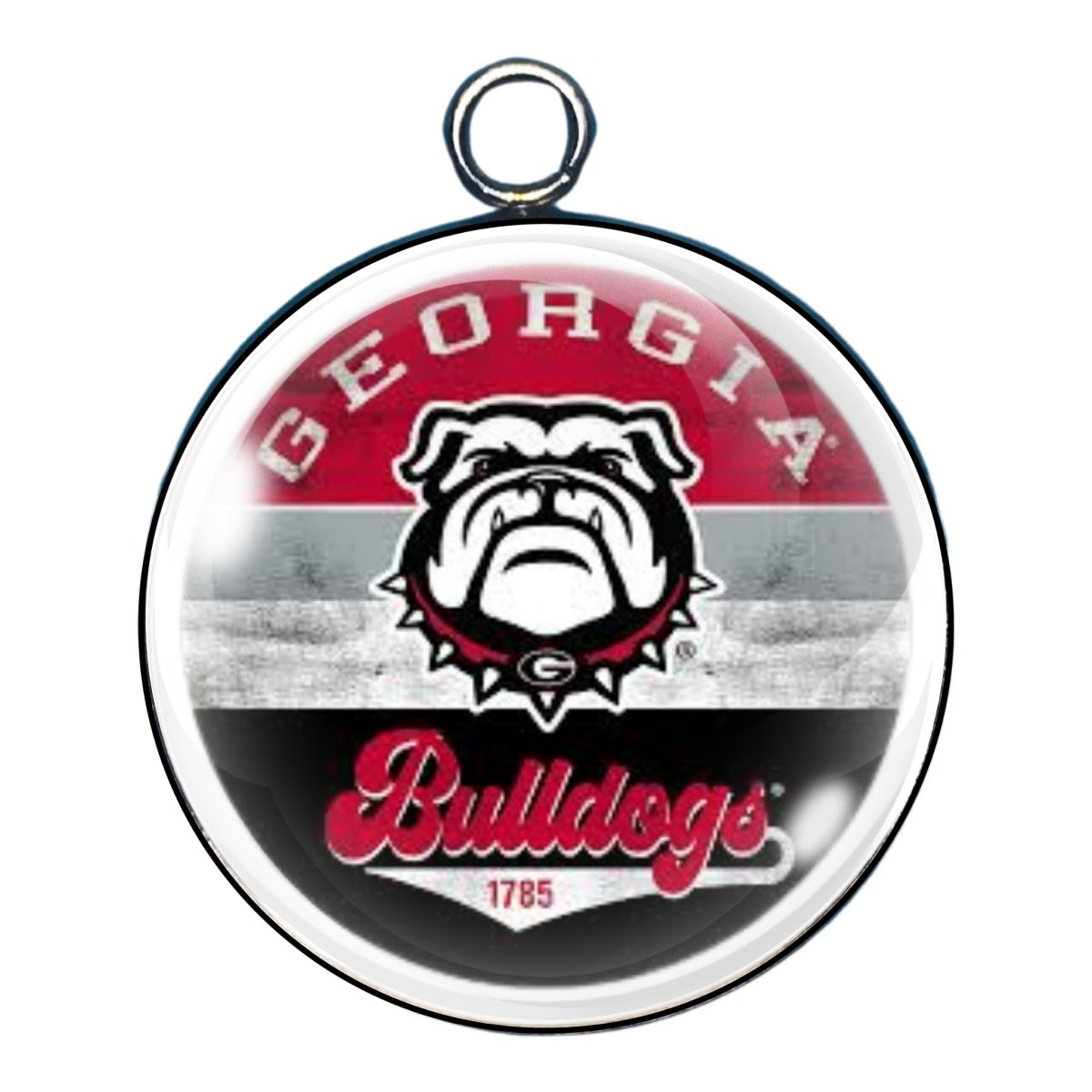 Georgia bulldogs glass cabochon charm