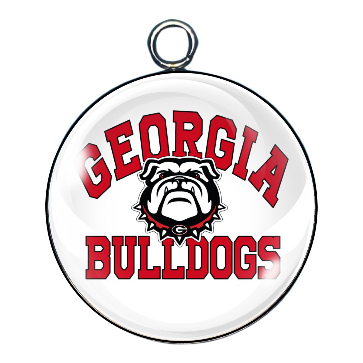 Georgia bulldogs glass cabochon charm