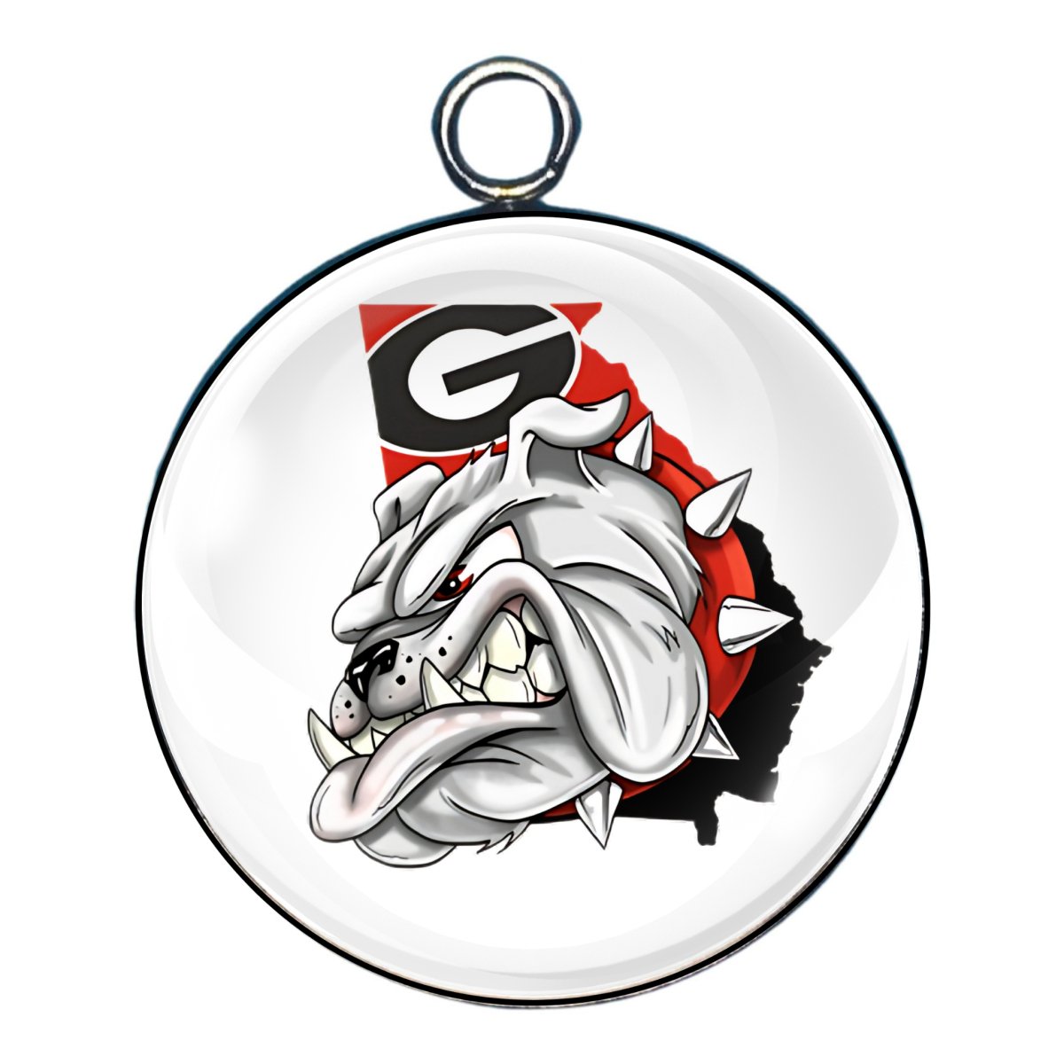 Georgia bulldogs glass cabochon charm