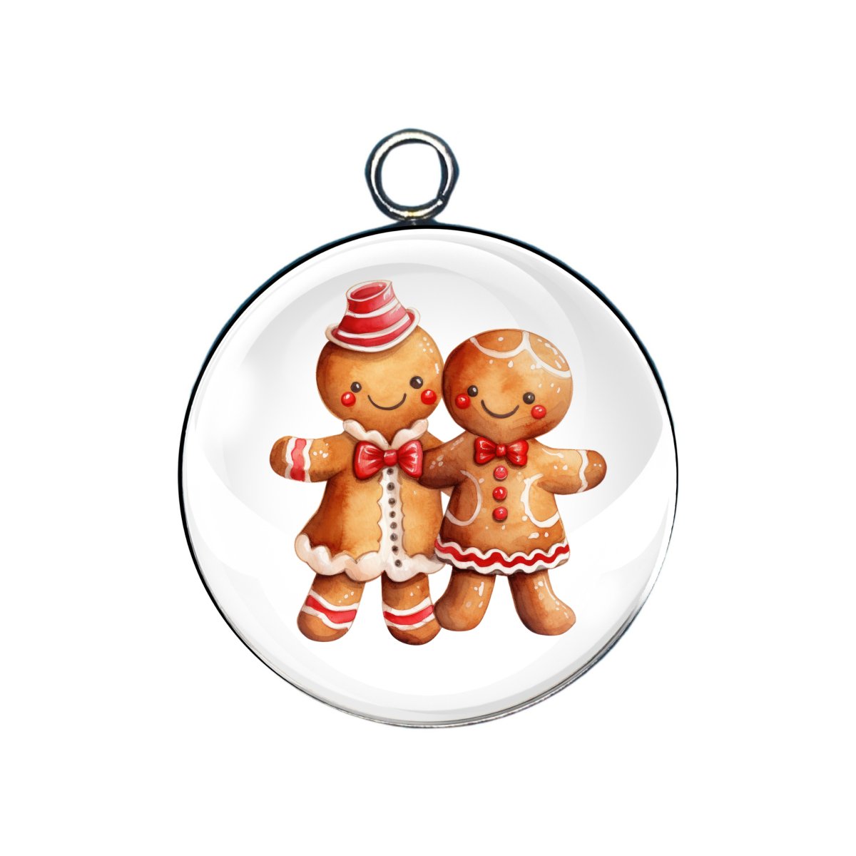 gingerbread man glass cabochon charm