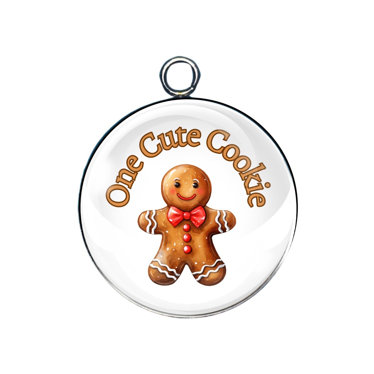 gingerbread man glass cabochon charm