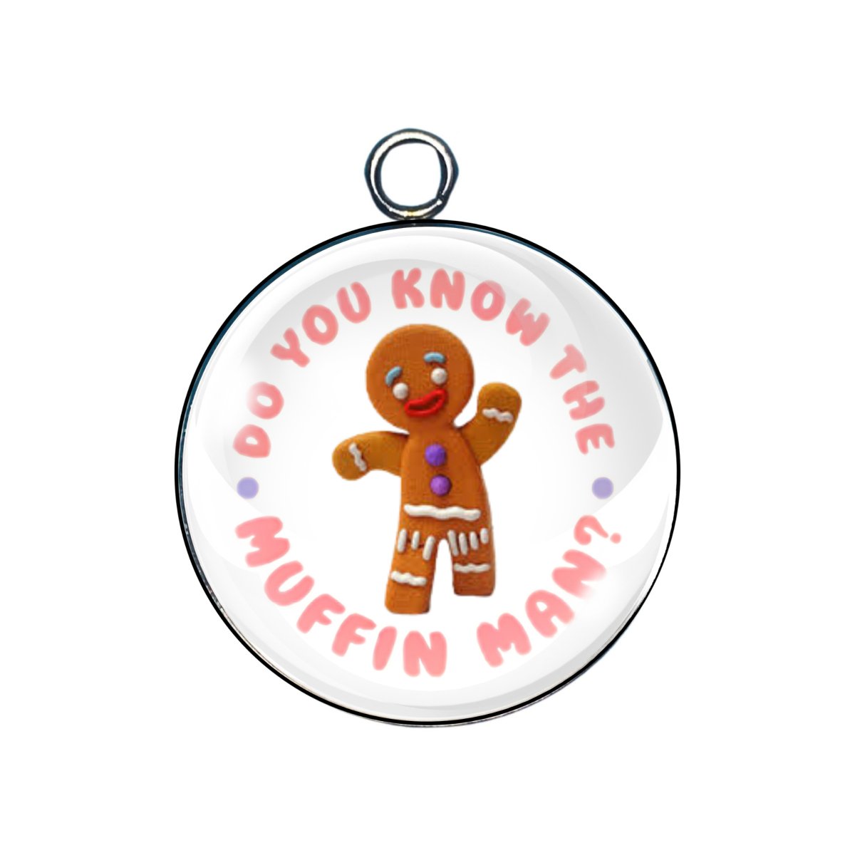 Gingerbread Man Glass Cabochon Charms