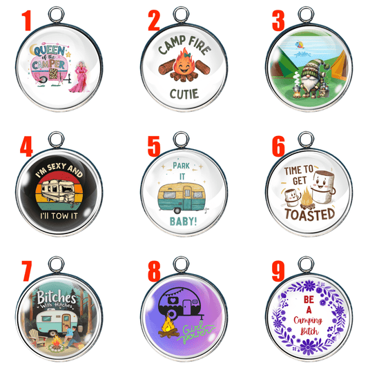 group of 9 girl camping charms