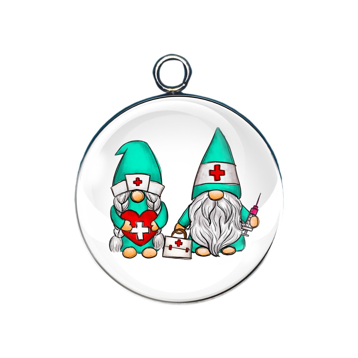 couples gnomes glass cabochon charm