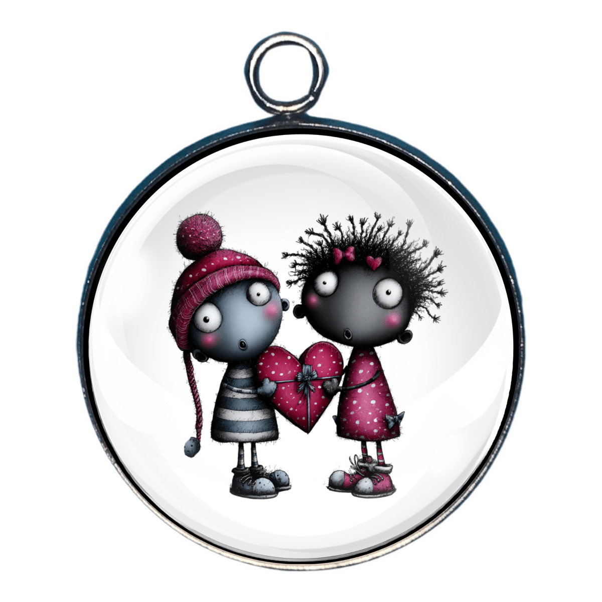 Gnomes & Quirky Valentine Characters Glass Cabochon Charms