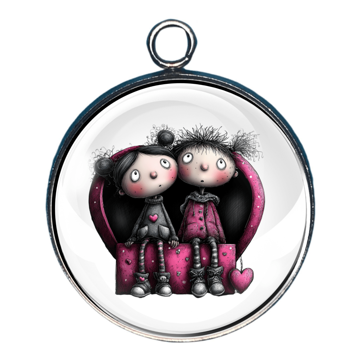 Gnomes & Quirky Valentine Characters Glass Cabochon Charms