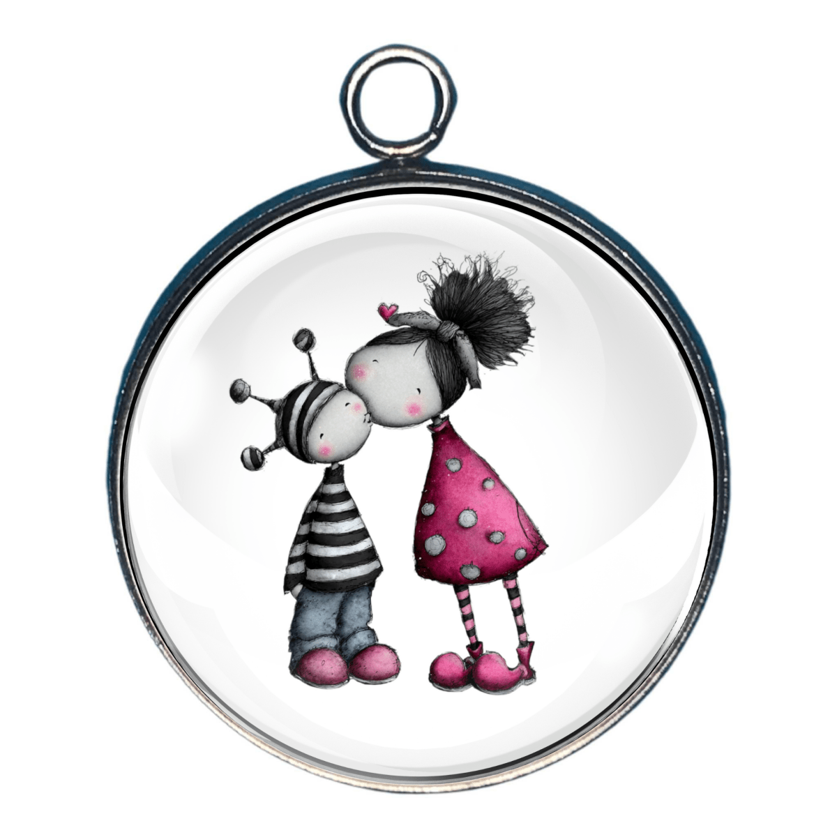 Gnomes & Quirky Valentine Characters Glass Cabochon Charms