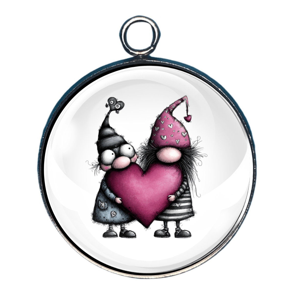 Gnomes & Quirky Valentine Characters Glass Cabochon Charms