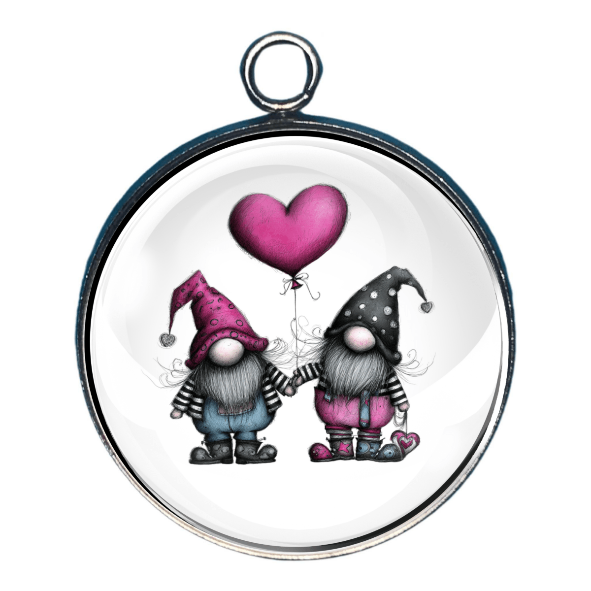 Gnomes & Quirky Valentine Characters Glass Cabochon Charms