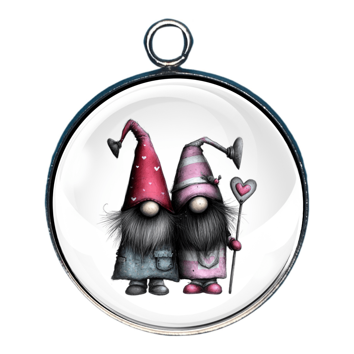 Gnomes & Quirky Valentine Characters Glass Cabochon Charms