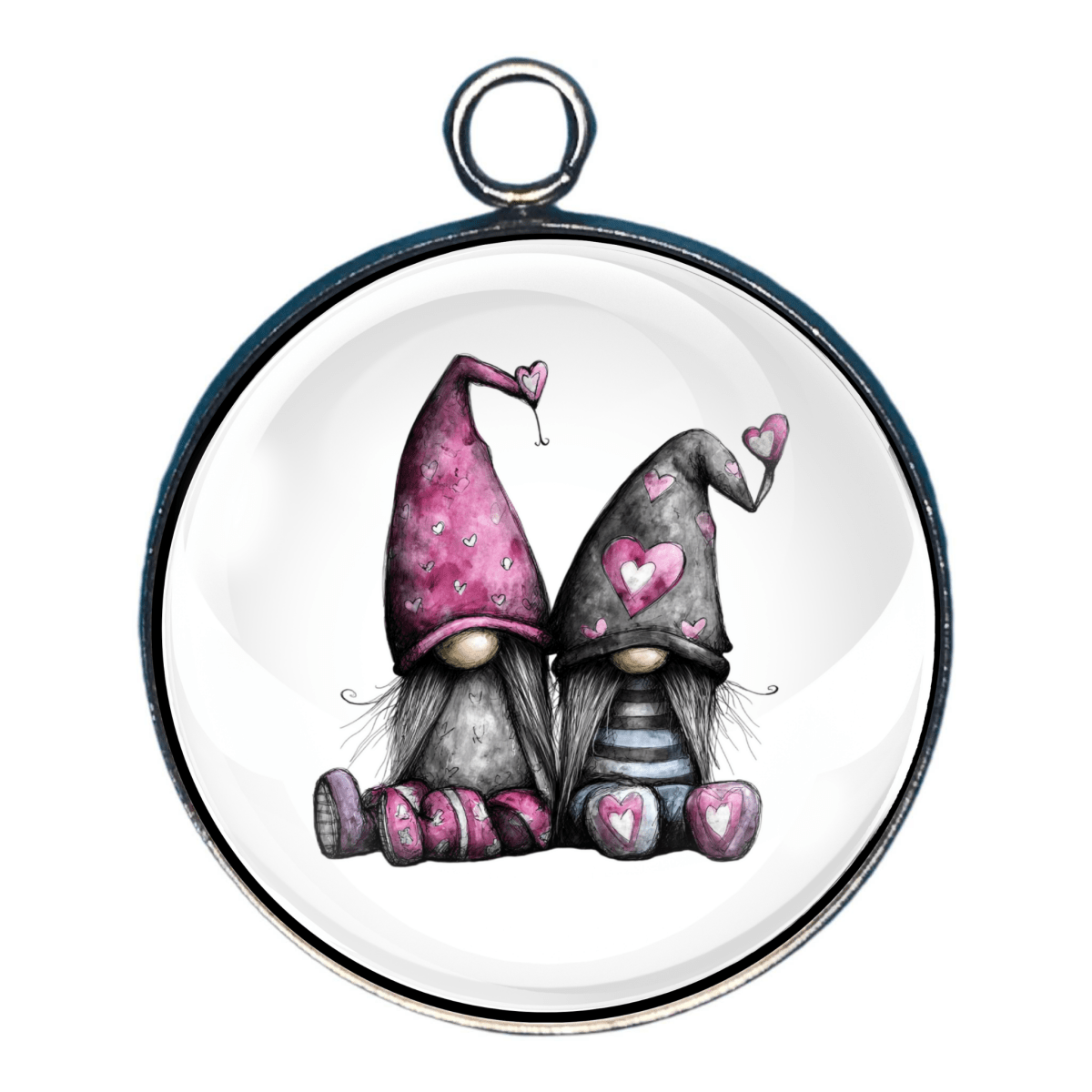 Gnomes & Quirky Valentine Characters Glass Cabochon Charms