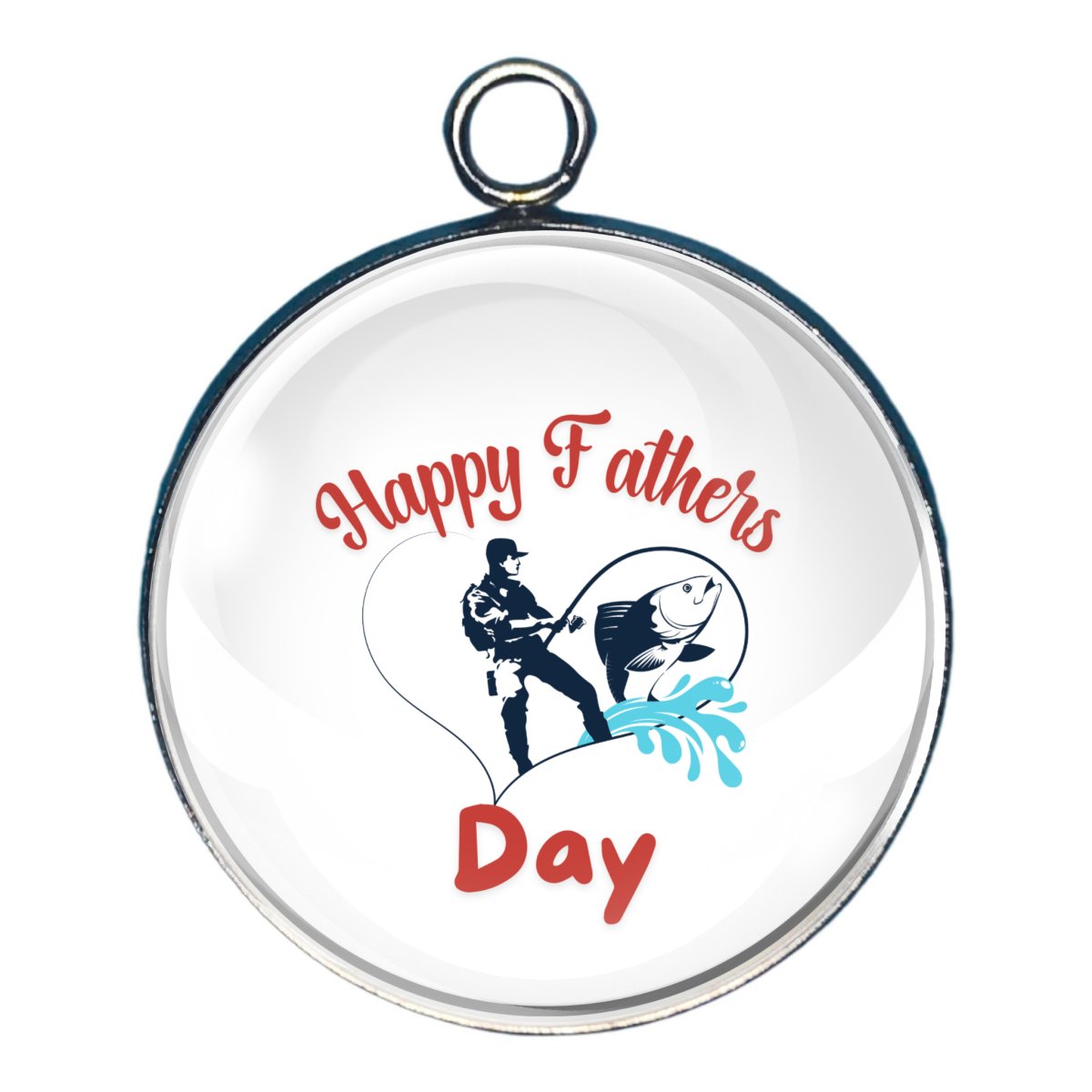 Go Fishing Glass Cabochon Charms, Father's Day Fishing Charms