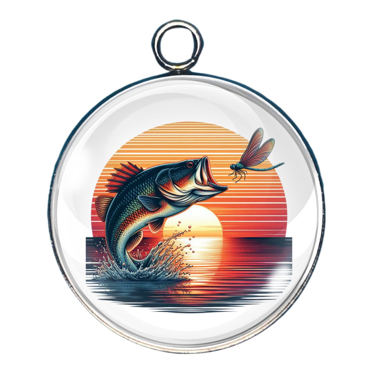 Go Fishing Glass Cabochon Charms, Father's Day Fishing Charms