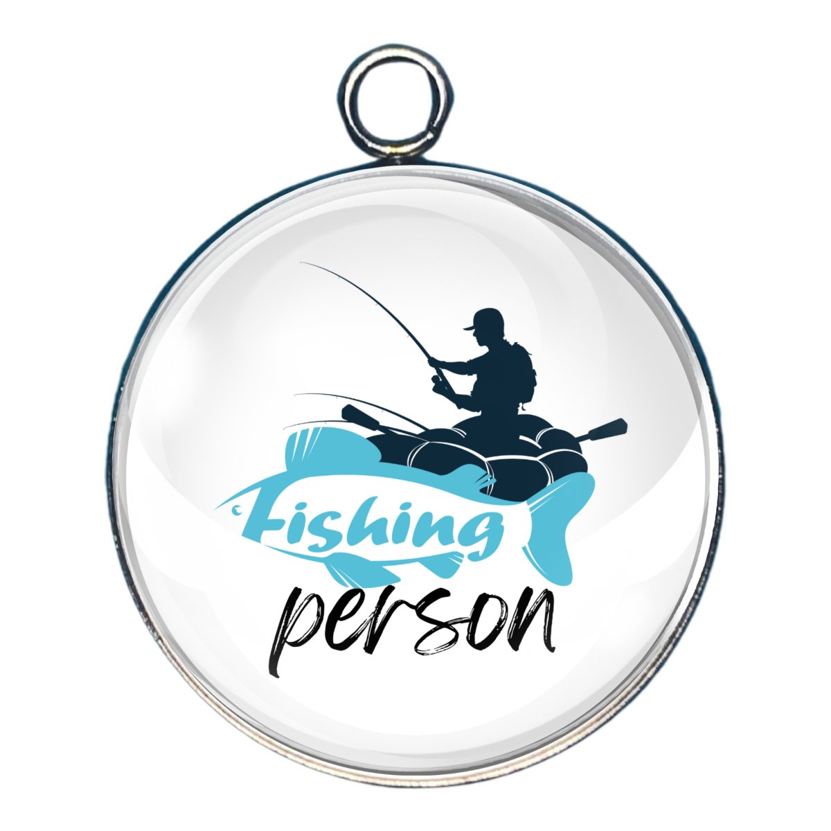 Go Fishing Glass Cabochon Charms, Father's Day Fishing Charms