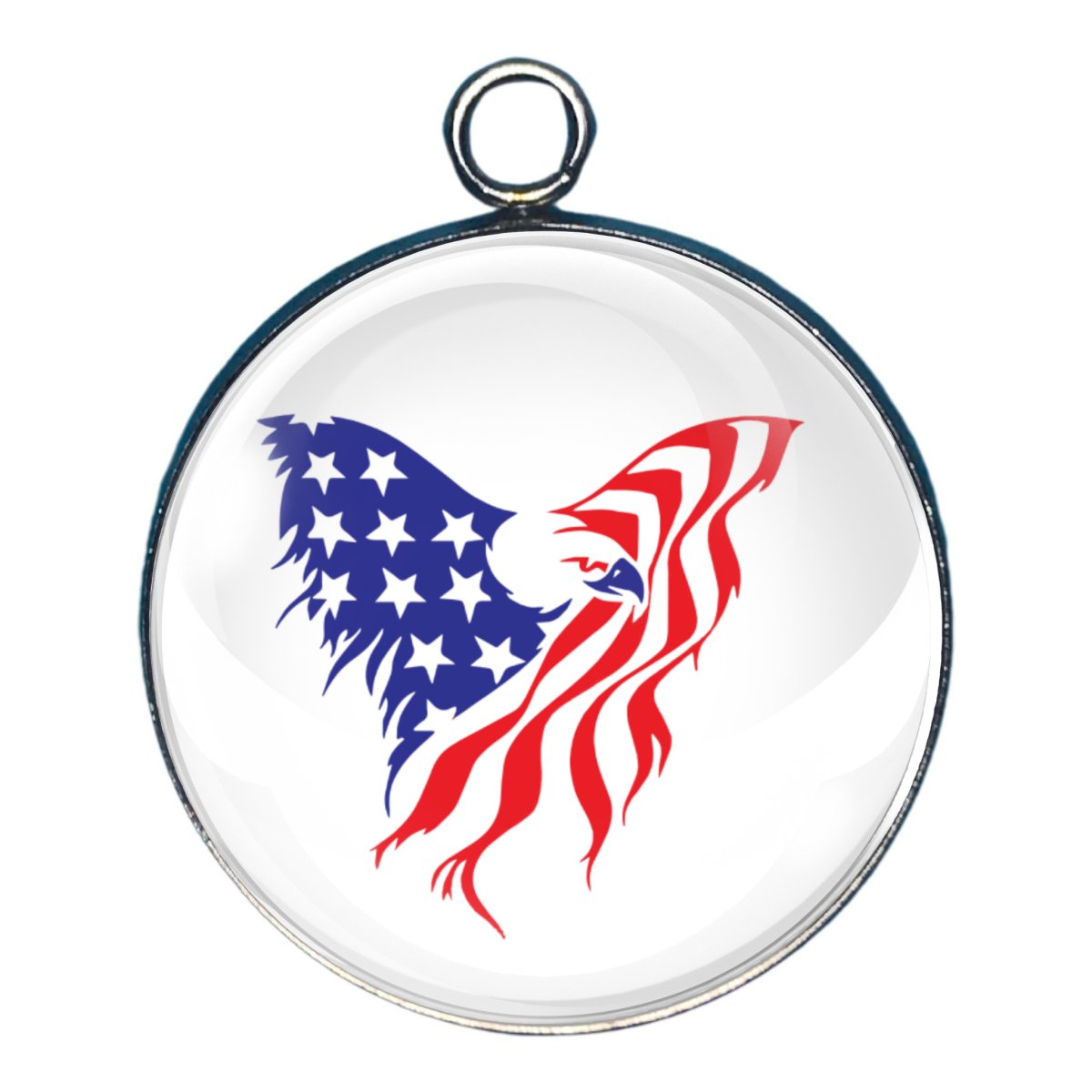 God Bless America Glass Cabochon Charms