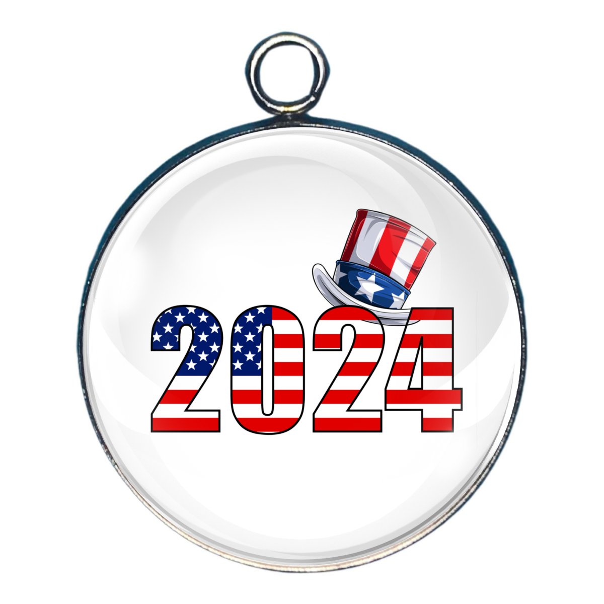 God Bless America Glass Cabochon Charms