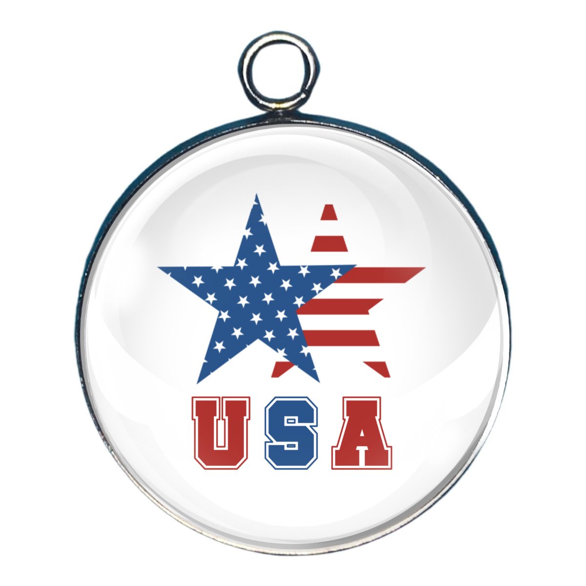 God Bless America Glass Cabochon Charms