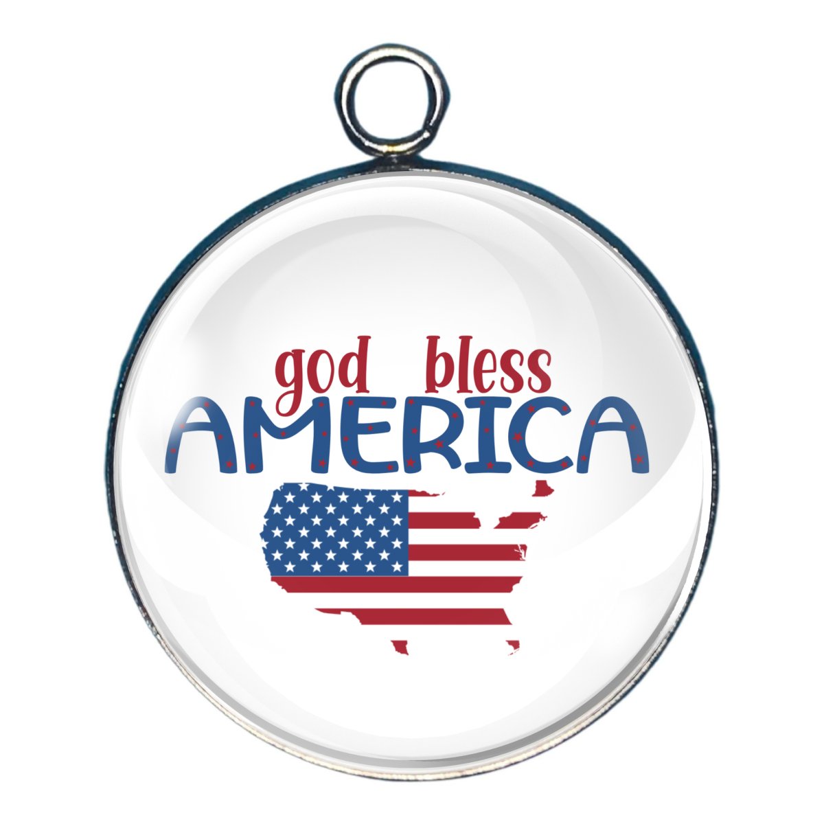 God Bless America Glass Cabochon Charms