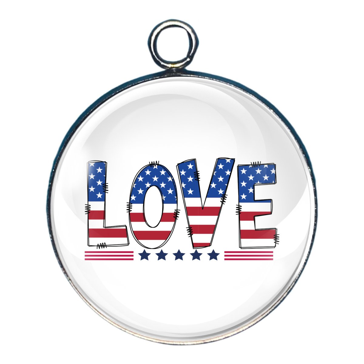 God Bless America Glass Cabochon Charms