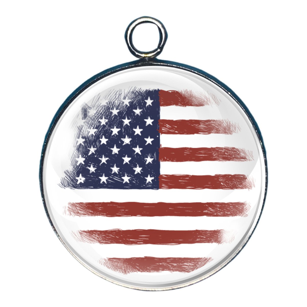 God Bless America Glass Cabochon Charms