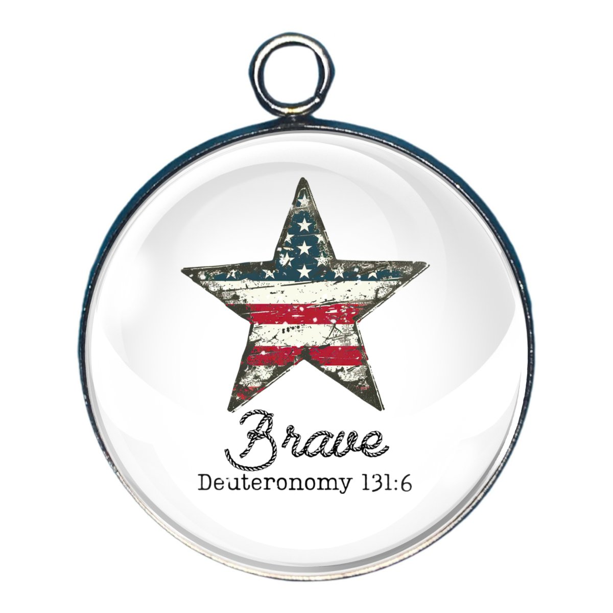 God Says I Am - Patriotic Themed Glass Cabochon Charms