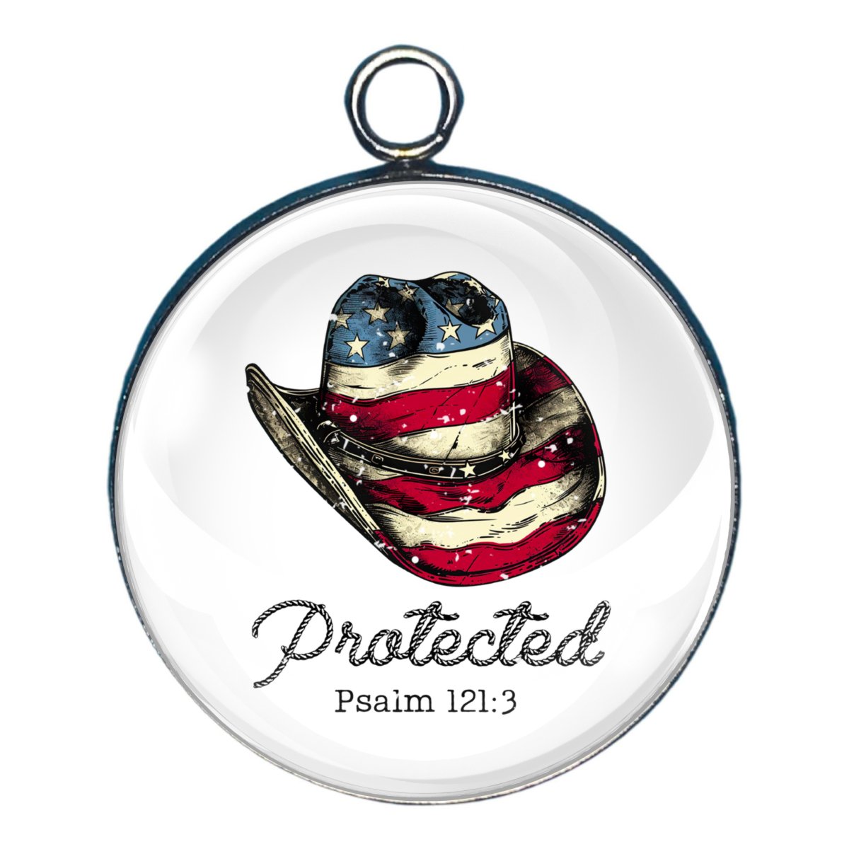 God Says I Am - Patriotic Themed Glass Cabochon Charms