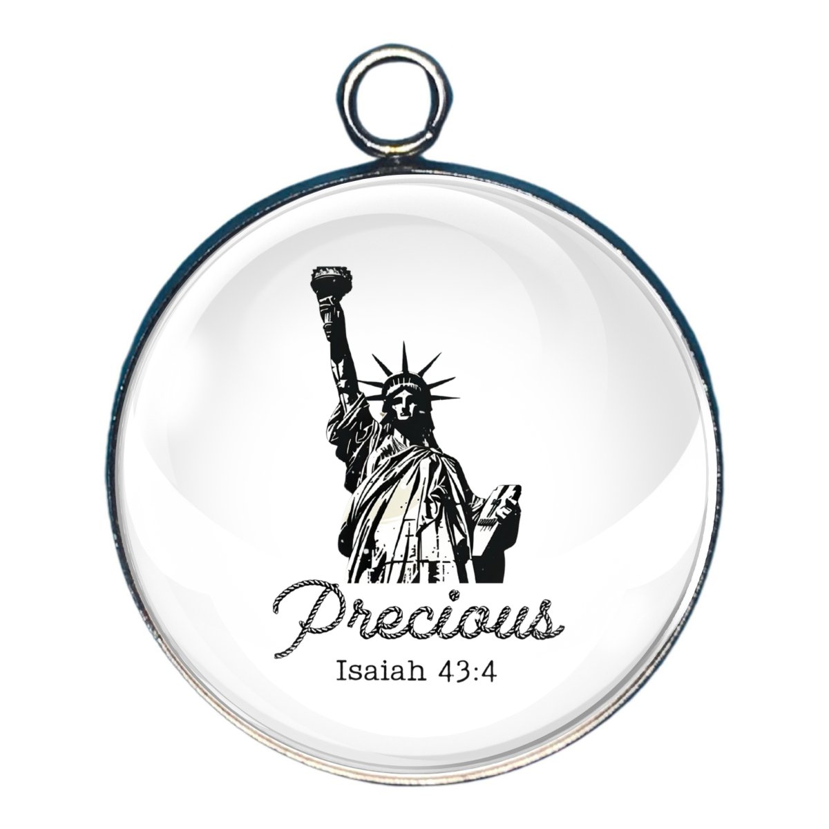 God Says I Am - Patriotic Themed Glass Cabochon Charms