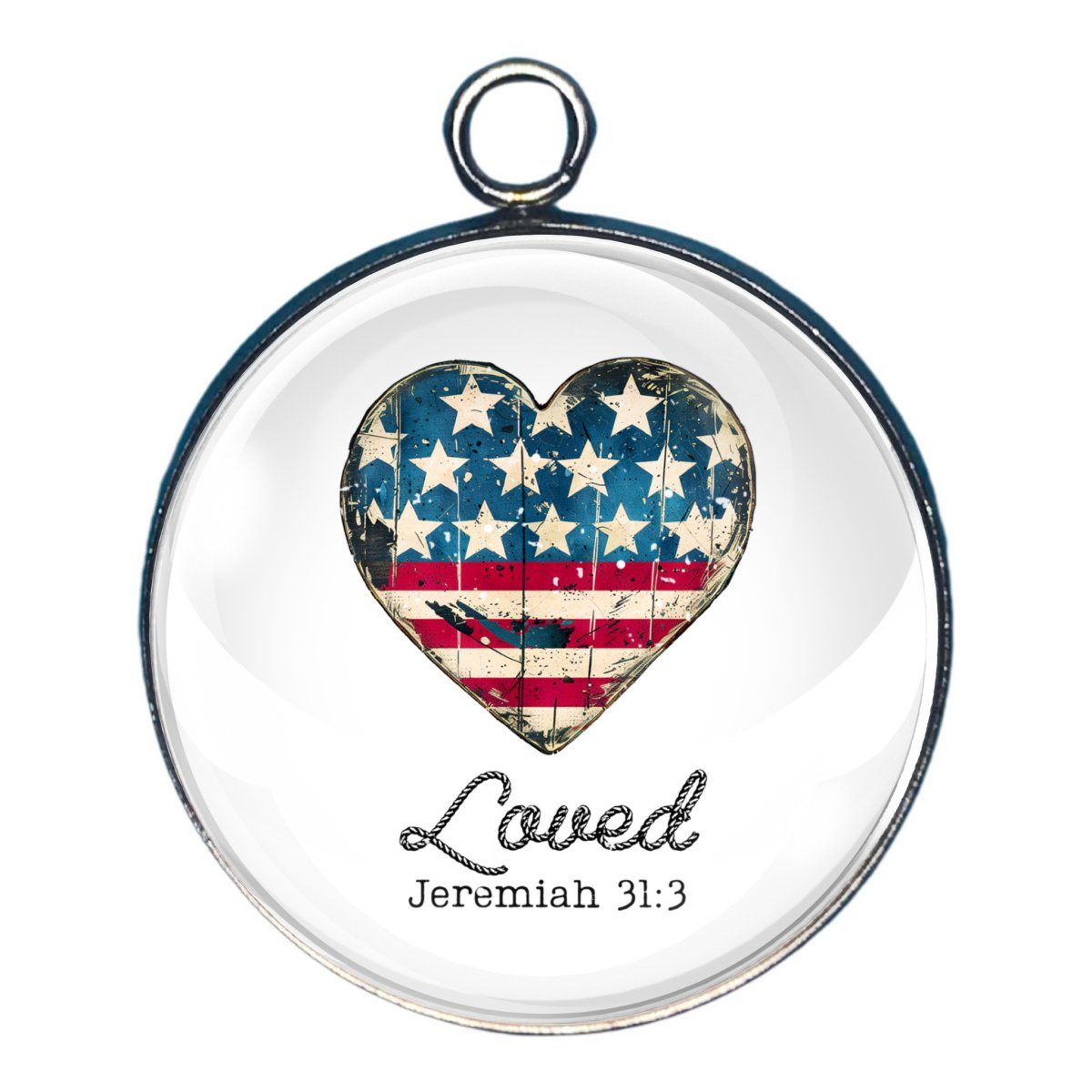 God Says I Am - Patriotic Themed Glass Cabochon Charms