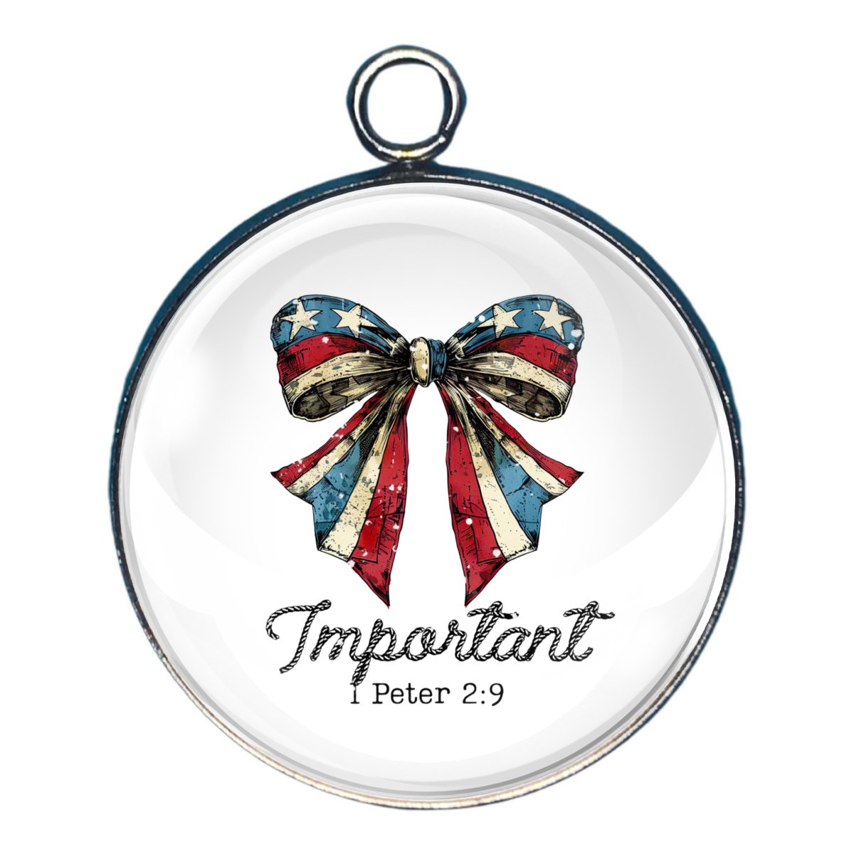 God Says I Am - Patriotic Themed Glass Cabochon Charms