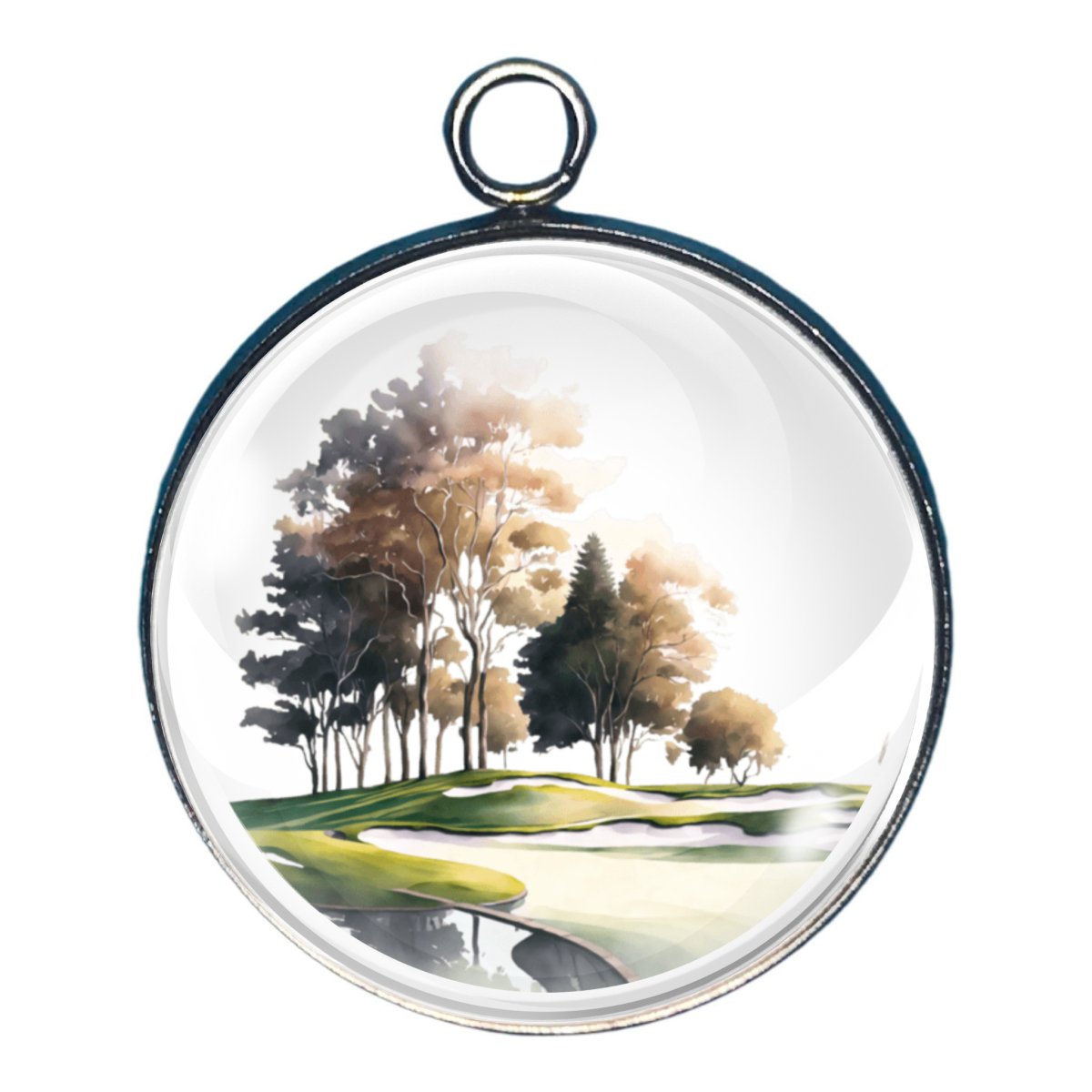 charm featuring part of a golf course