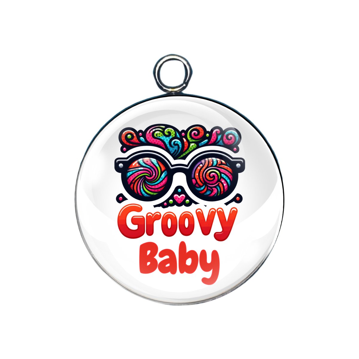 good vibes glass cabochon charm