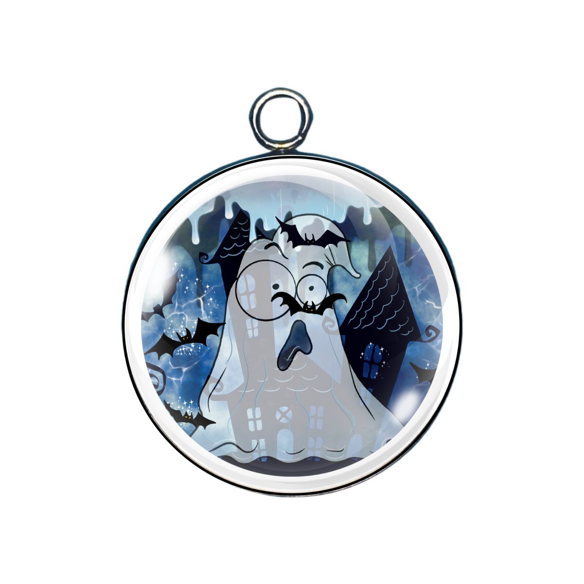 goofy halloween cartoon glass cabochon charm