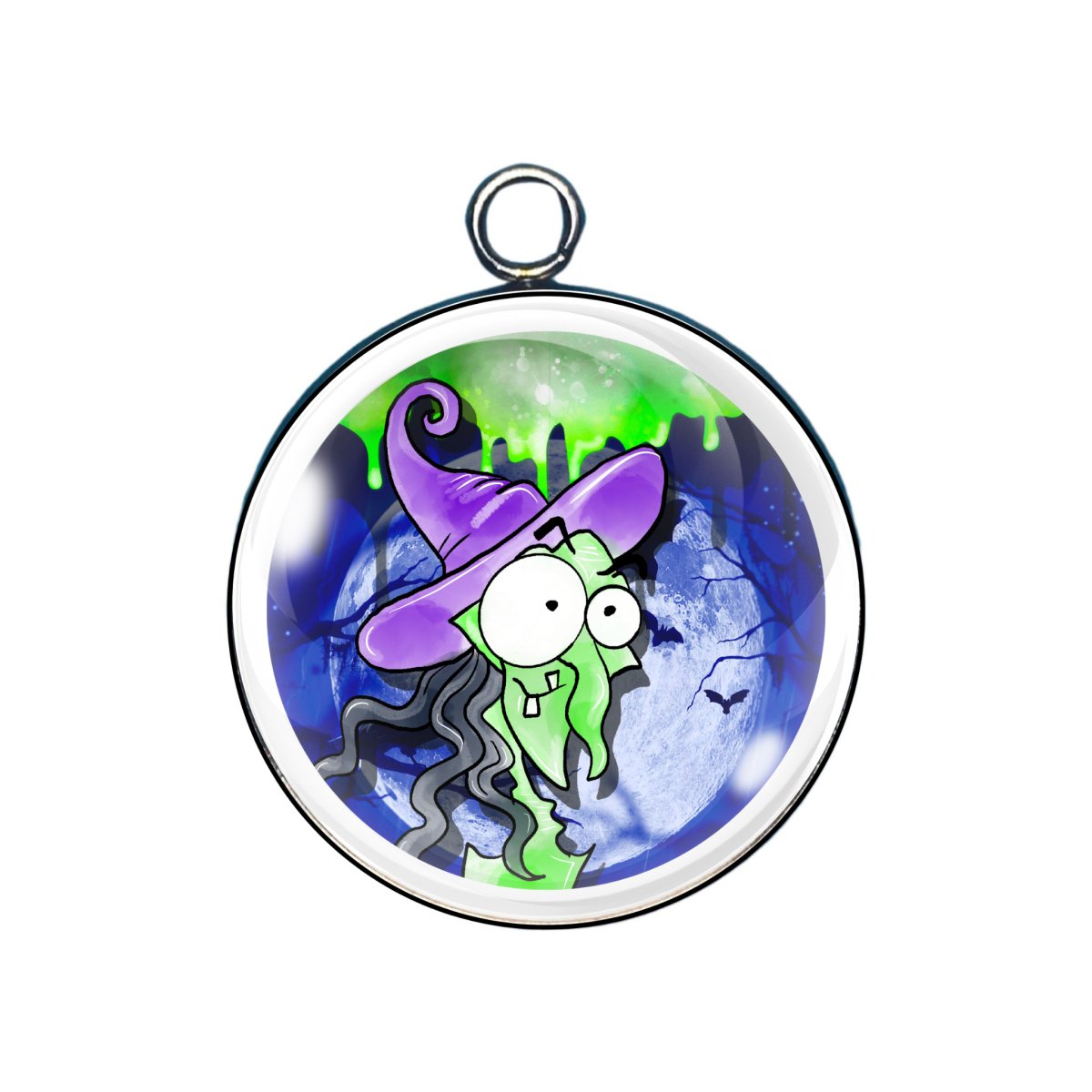 goofy halloween cartoon glass cabochon charm